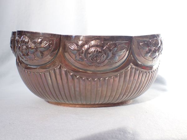 A VICTORIAN REPOUSSE SILVER  BOWL