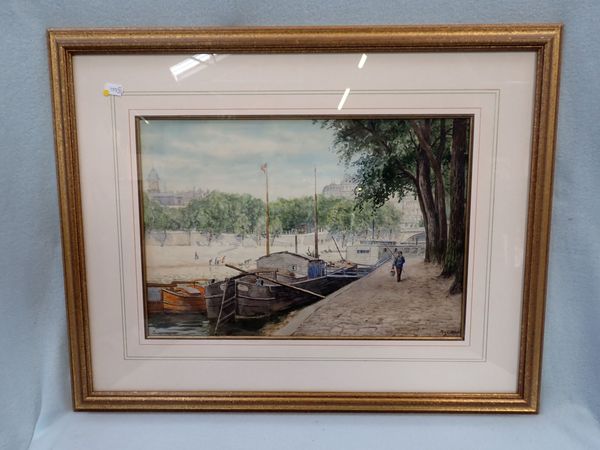 PAUL MERY: 'PONT SULLY', WATERCOLOUR