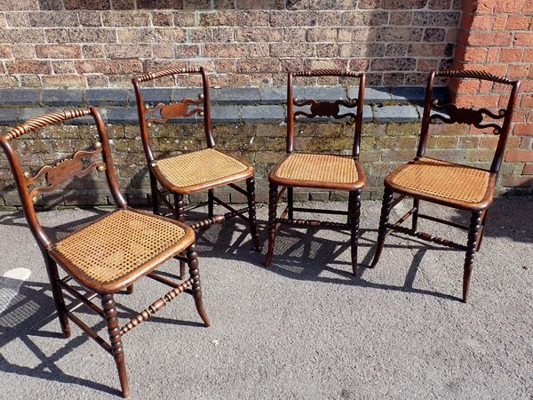 FOUR REGENCY SIMULATED ROSEWOOD CHAIRS