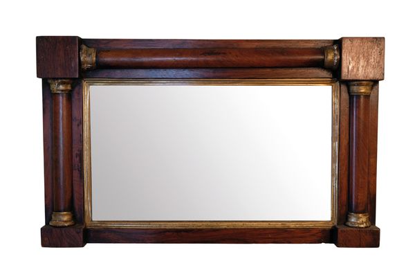 A WILLIAM IV SMALL OVERMANTEL MIRROR,