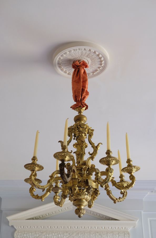 AN IMPORTANT ORMOLU SIX-LIGHT CHANDELIER