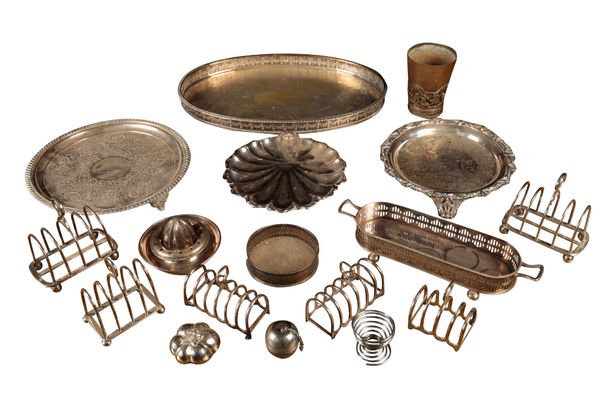 A COLLECTION OF SILVER PLATE,