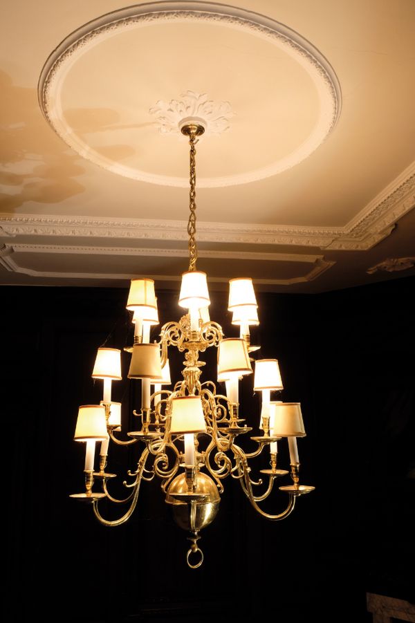 A DUTCH BRASS CHANDELIER