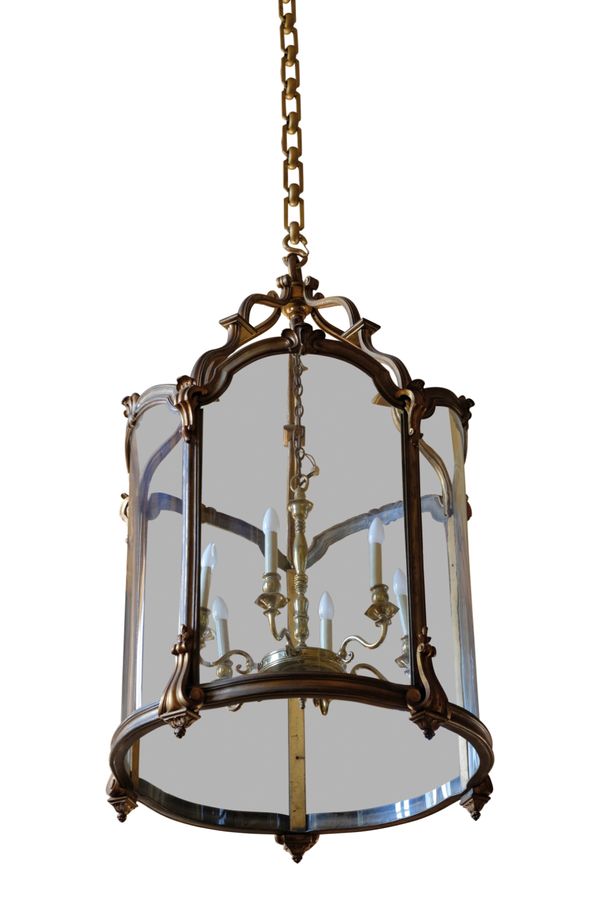 AN IMPRESSIVE GEORGE II STYLE HALL LANTERN,