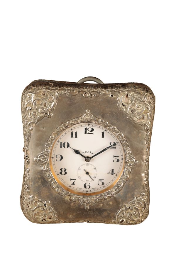 A SILVER POCKET WATCH AND CASE,