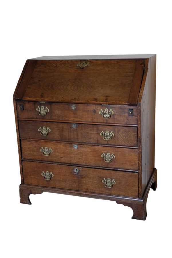 A WILLIAM AND MARY STYLE OAK BUREAU,