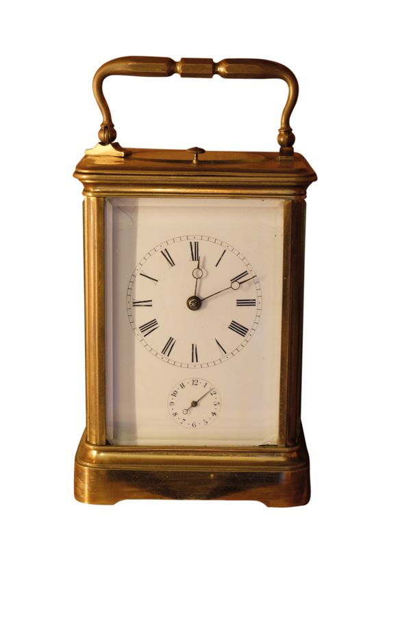 A FRENCH CARRIAGE CLOCK,