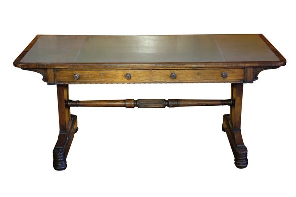 A GEORGE IV ROSEWOOD LIBRARY TABLE,