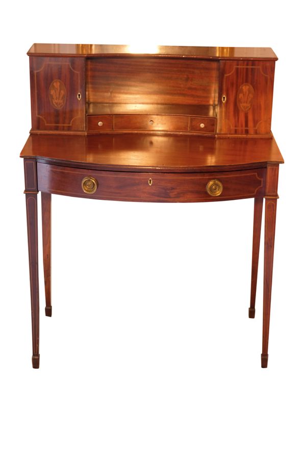 A LATE GEORGE III MAHOGANY BONHEUR DU JOUR