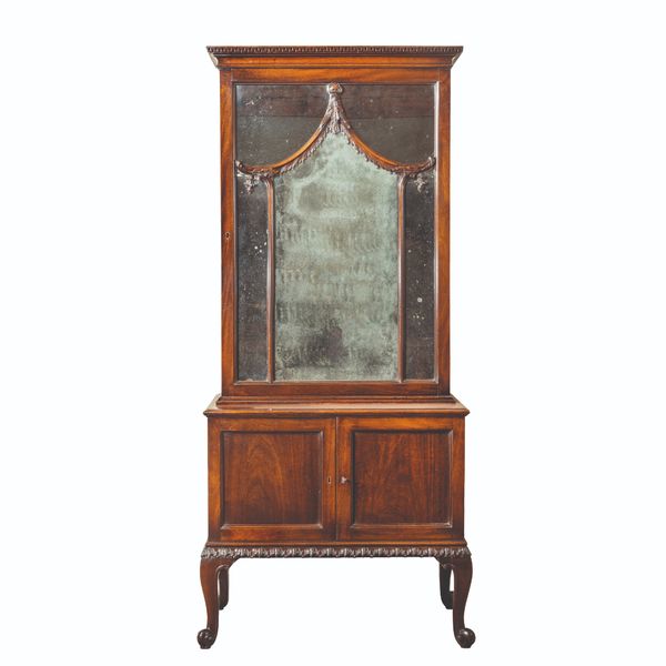 A GEORGE II MAHOGANY LIBRARY CABINET