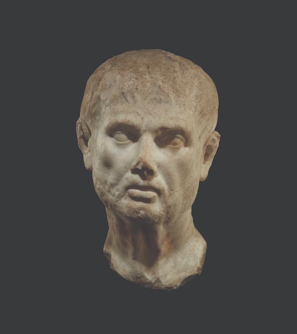 A MONUMENTAL ROMAN MARBLE HEAD OF A MAN