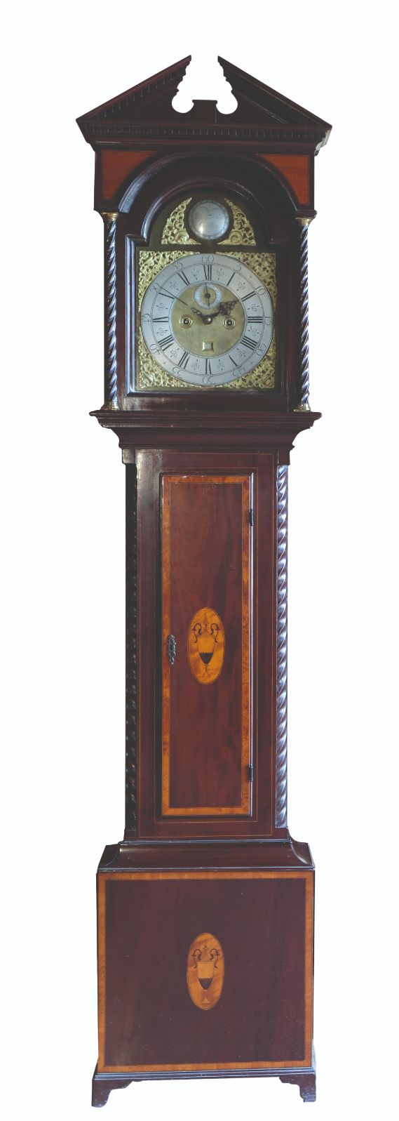 A GEORGE III STYLE MAHOGANY LONGCASE CLOCK