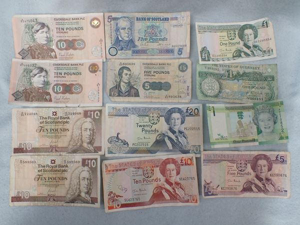 A COLLECTION OF SCOTTISH AND JERSEY BANKNOTES