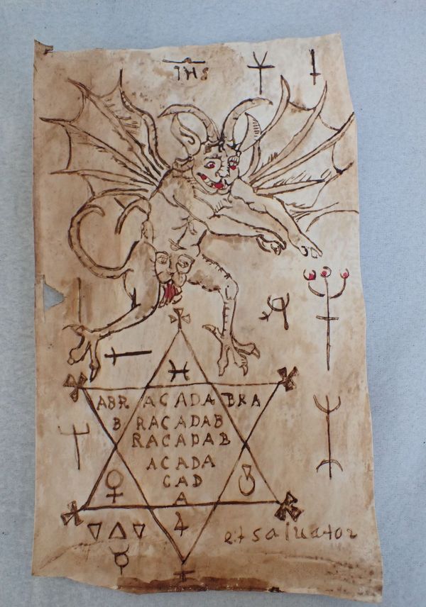 A TALISMANIC IMAGE WITH DEVIL, SACRED MONOGRAM, SYMBOLS