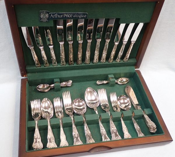 A SILVER PLATED 'KING'S PATTERN' CANTEEN OF CUTLERY