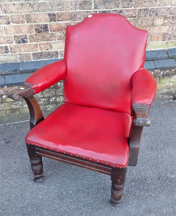 A MAHOGANY 'CAPTAIN'S ARMCHAIR'