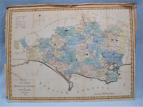 A NEW  MAP OF DORSETSHIRE BY WILLm TUNNICLIFF, 1791