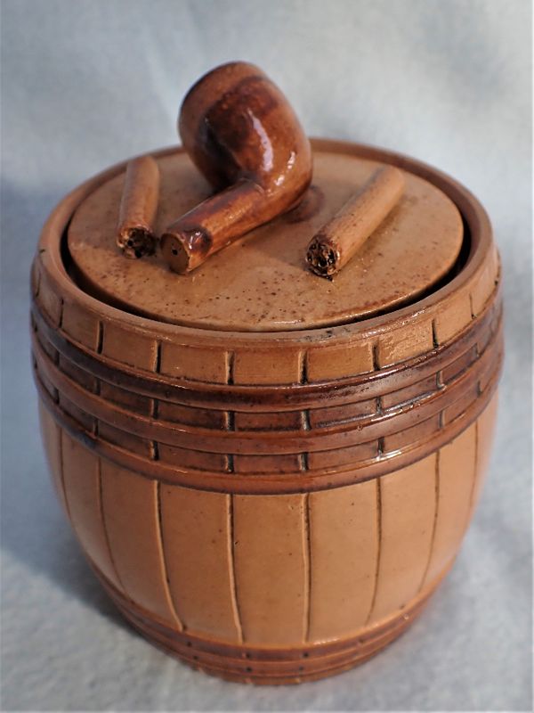 A VICTORIAN STONEWARE TOBACCO JAR