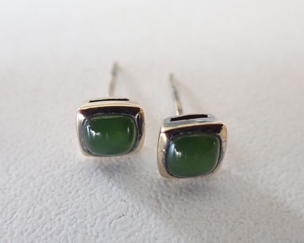 GOLD AND JADE EARRINGS