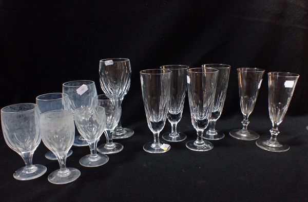 FOUR THOS. WEBB SLICE-CUT CHAMPAGNE FLUTES