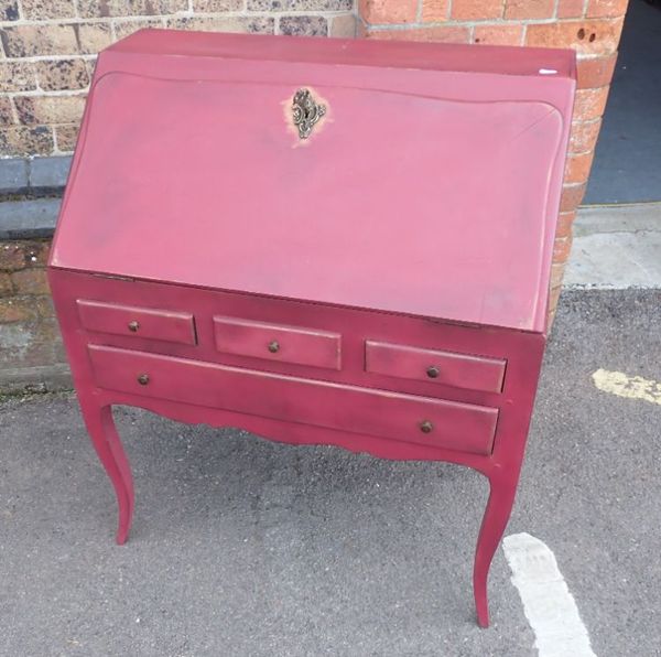 A PINK PAINTED FRENCH BUREAU