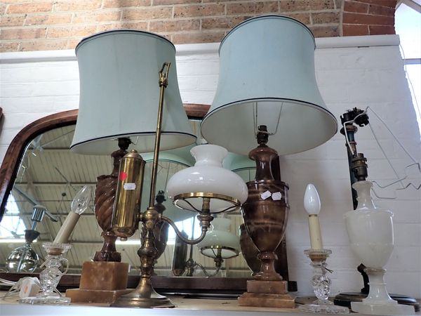 A COLLECTION OF TABLE LAMPS