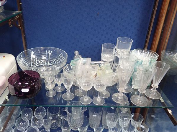 A COLLECTION OF 19TH CENTURY FACETED WINE GLASSES