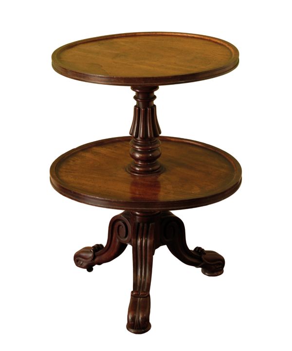 A REGENCY OR GEORGE IV MAHOGANY DUMB WAITER, ATTRIBUTABLE TO GILLOWS,