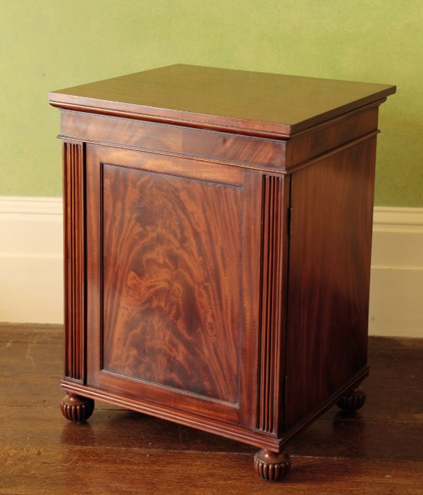 A GEORGE IV MAHOGANY PEDESTAL CABINET, ALMOST CERTAINLY BY GILLOWS,