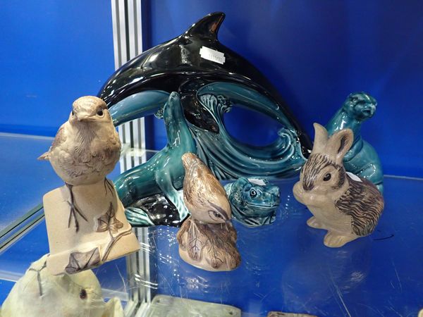 A LARGE POOLE POTTERY DOLPHIN