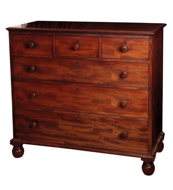 A MAHOGANY CHEST OF DRAWERS, BY GILLOWS,