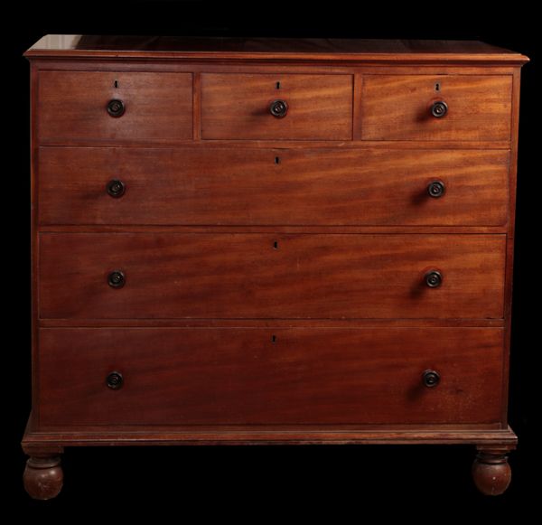 A GEORGE IV OR WILLIAM IV MAHOGANY CHEST OF DRAWERS, BY GILLOWS,