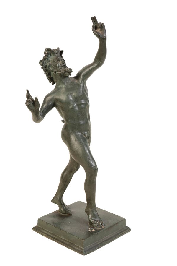 A NEAPOLITAN BRONZE MODEL OF THE POMPEIIAN DANCING FAUN,