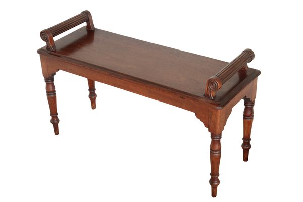 A REGENCY MAHOGANY HALL BENCH,