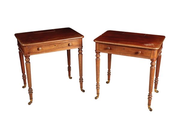 A MATCHED PAIR OF REGENCY CHAMBER WRITING TABLES, ONE BY GILLOWS, THE OTHER FIRMLY ATTRIBUTABLE,