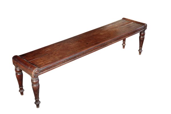 A SUBSTANTIAL REGENCY MAHOGANY HALL BENCH,