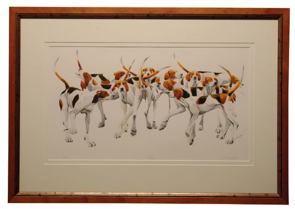 MARY ANN ROGERS (Contemporary) A pack of hounds