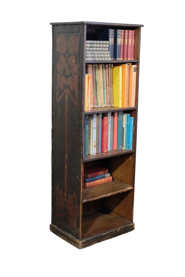 A VICTORIAN PUNCHED AND INCISED BEECH OPEN BOOKCASE, IN AESTHETIC STYLE,