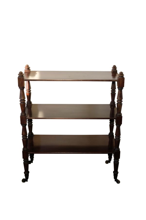 A VICTORIAN STAINED MAHOGANY ETAGERE,