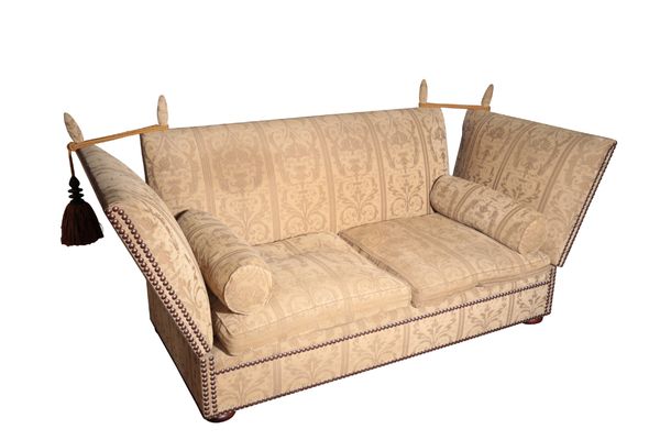 A PAIR OF FINE UPHOLSTERED KNOLE SOFAS, BY GEORGE SMITH,