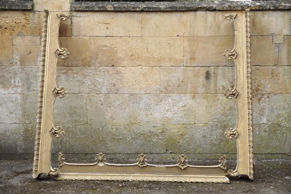 A SET OF THREE EARLY VICTORIAN CARVED GILTWOOD AND COMPOSITION PELMETS, IN ROCOCO REVIAL STYLE,