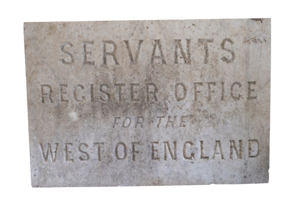 A VICTORIAN ENGRAVED MARBLE SIGN,