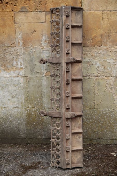 A VICTORIAN CARVED OAK CANOPY RAIL IN GOTHIC REVIVAL STYLE,