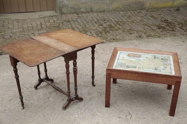 A VICTORIAN OAK SUTHERLAND TABLE, BY HOWARD & SONS,