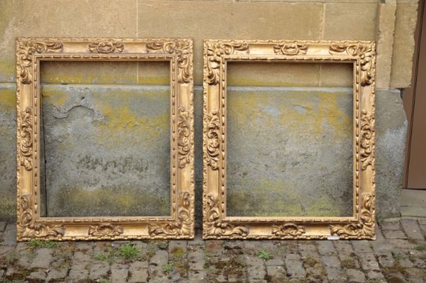 A PAIR OF GILT COMPOSITION FRAMES IN SPANISH BAROQUE STYLE,