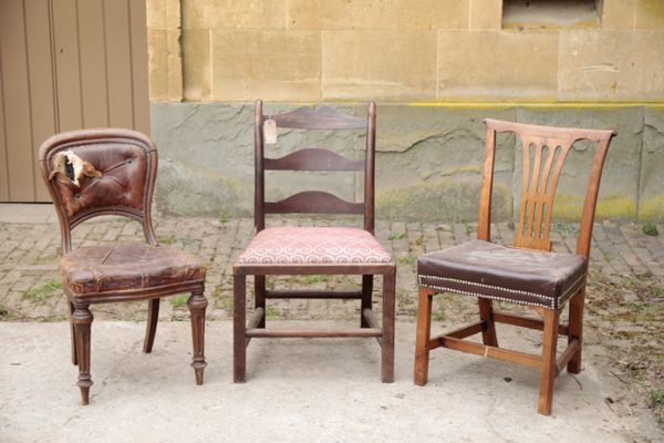 A GEORGE III MAHOGANY SIDE CHAIR,