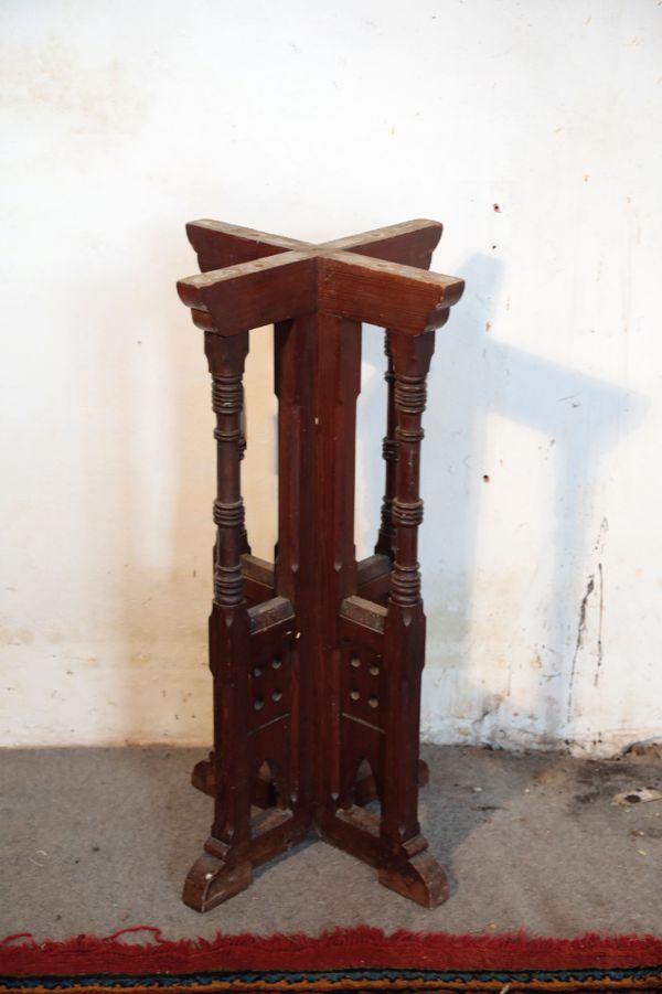 A VICTORIAN OREGON PINE STAND, IN GOTHIC REVIVAL STYLE,