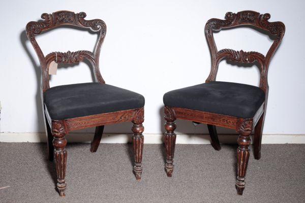 A PAIR OF GEORGE IV PAINTED FAUX ROSEWOOD SIDE CHAIRS, PROBABLY BY GILLOWS,