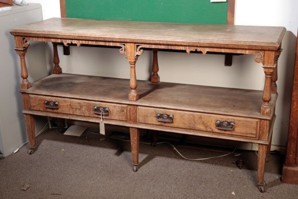 A VICTORIAN OAK BUFFET,