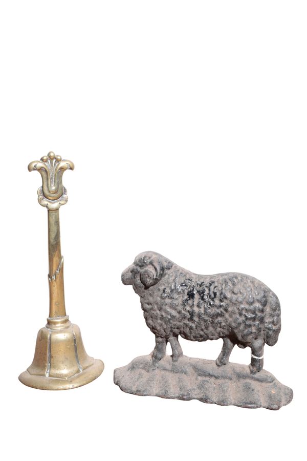 A VICTORIAN CAST IRON DOOR PORTER MODELLED AS A RAM,